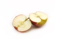 Two half apples sliced Ã¢â¬â¹Ã¢â¬â¹on a white background Royalty Free Stock Photo